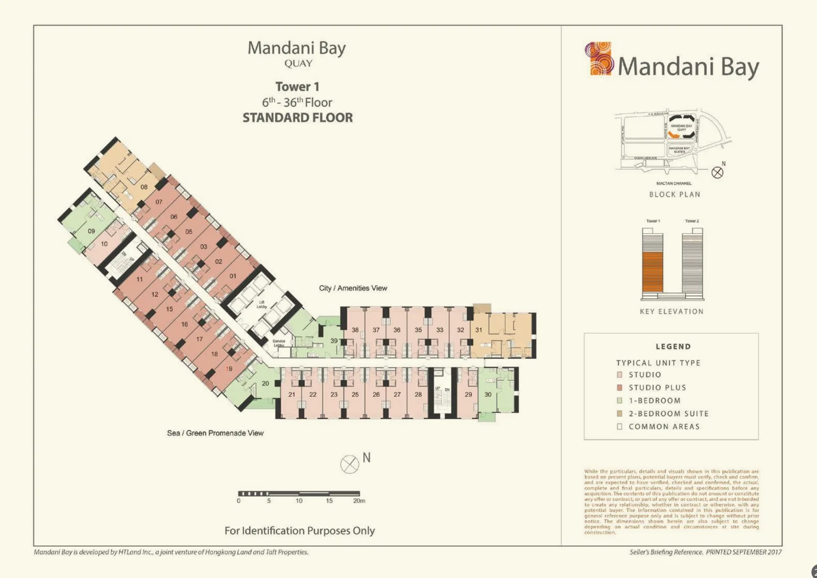 Mandani Bay Quay Tower 1 Standard Floor building floor plan, 6th–36th Floor