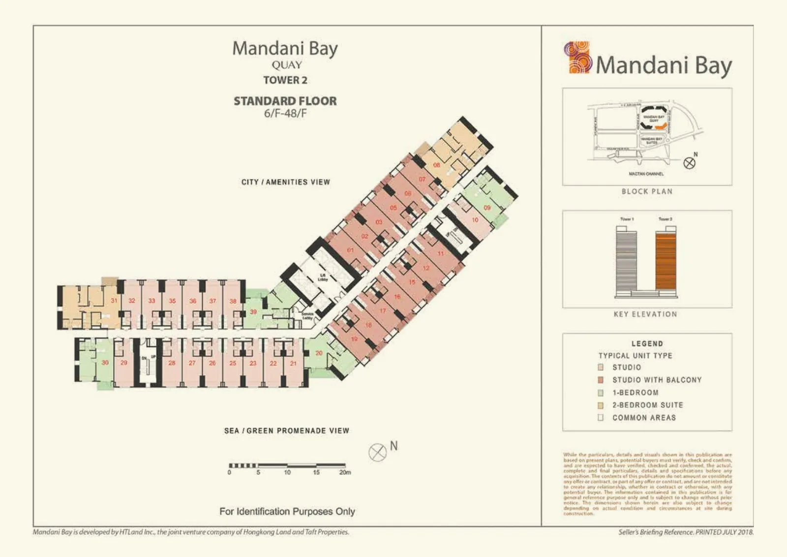 Mandani Bay Quay Tower 2 Standard Floor building floor plan, 6/F–48/F
